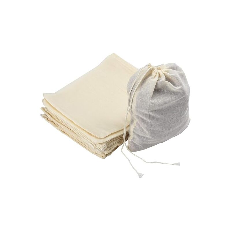 Stoffbeutel Aus 100 % Baumwolle, 30er-pack, 18 X 20 Cm, Wiederverwendbare Tütchen Für Taufen Mit Kordelzug Für Partys, Hochzeiten Und Geburtstage, Weiße Filtertüten Für Die Küche, Marmeladenherstellun