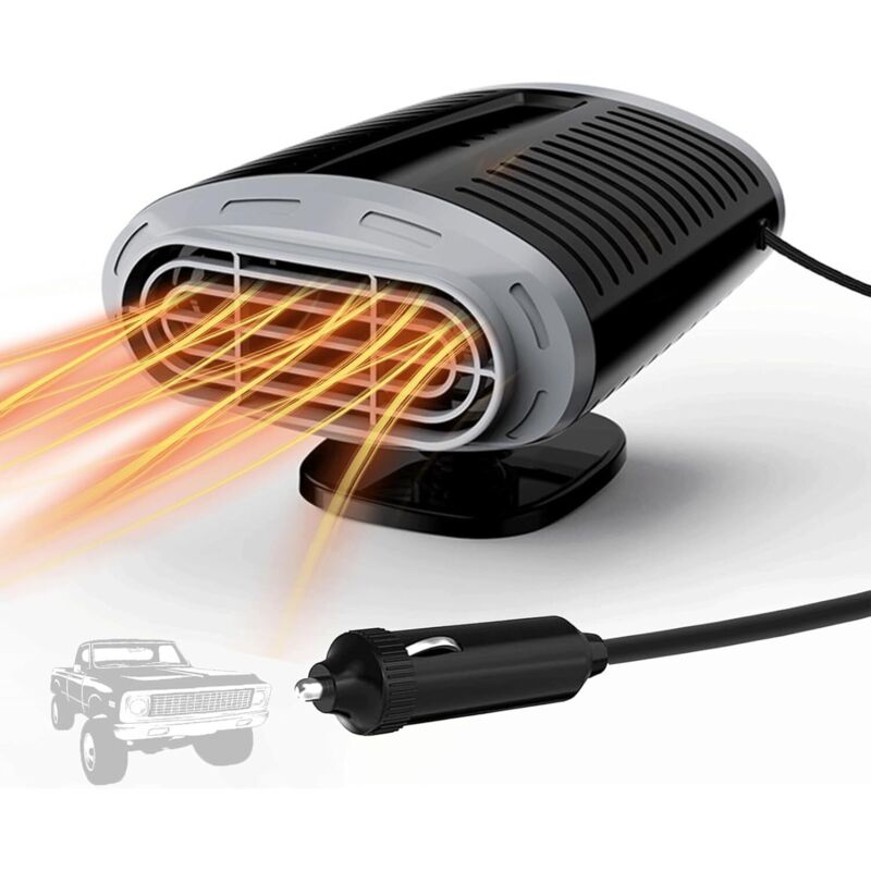 12v Autoheizung, 2-in-1 Tragbare Autoheizung, Windschutzscheibenentfeuchter Und -entfroster Mit Zigarettenanzünderstecker, 150w Tragbare Heizung, 180° Drehbarer Autoentfroster