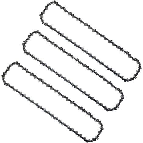 Set Mit 3 Ketten Für 25 Cm (10 Zoll) Lange Astscheren, 40 Treibglieder, Geringer Rückschlag, Kompatibel Mit Black & Decker, Ryobi Und Vielen Anderen Herstellern