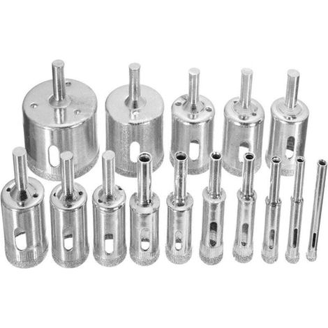 Ulisem Diamant-lochsägen-set, 15-teilig, 6–50 Mm, Hohlkern-extraktionswerkzeuge Für Glas Und Fliesen, Lochsäge Für Glas, Keramik Und Porzellan
