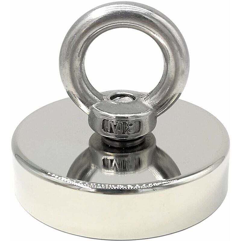 Leistungsstarker Neodym-magnet, 140 Kg, Durchmesser 60 Mm, Mit Hebering Für Industrielle, Wissenschaftliche Und Angelanwendungen