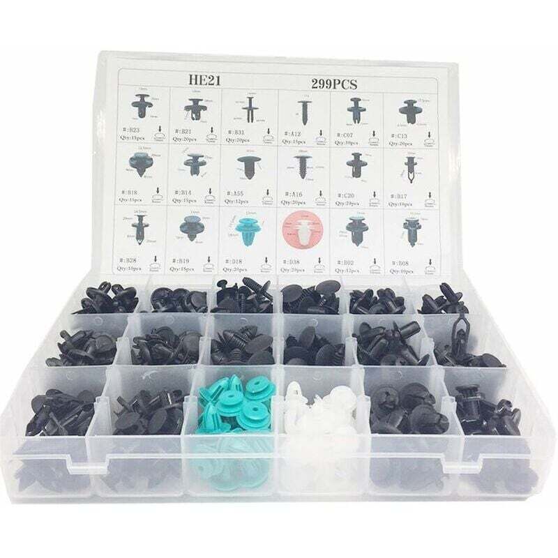 299-teiliges Set Aus Kunststoffclips, Befestigungselementen, Nieten, Zierleisten, Stoßstangen, Türverkleidungen, Universelles Auto-set Mit Aufbewahrungsbox