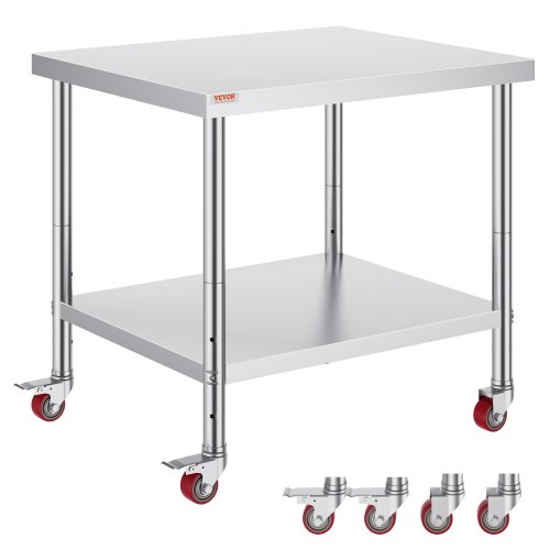 Arbeitstisch 91 X 76 X 82 Cm Edelstahl Catering Arbeitstisch Etwa 160 Kg Für Belastbarkeit Lebensmittel Zubereitungstisch Gewerbliche Arbeitstisch Für Küche Bar Restaurantar 4 Verstellbare Füße