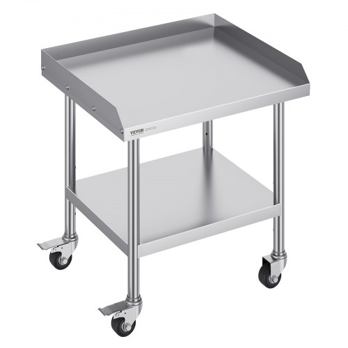 Arbeitstisch Aus Edelstahl, 610 X 711 X 762 Mm Arbeitstisch Zur Lebensmittelzubereitung Mit 4 Rädern, Lenkrollen, 3-seitiger Spritzschutzwand, Arbeitstisch, Metall-arbeitstisch Für Restaurants