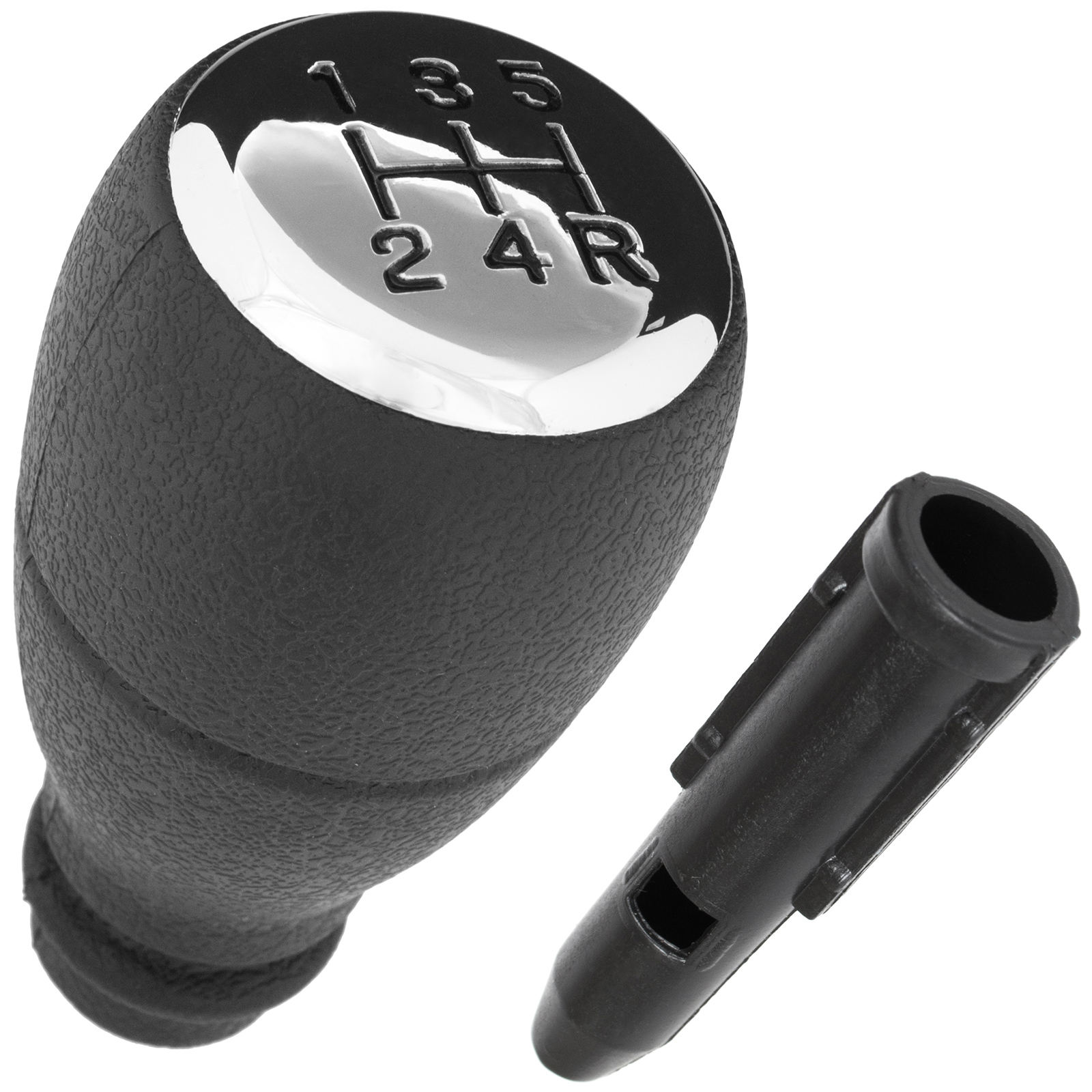 Peugeot Partner I 96-07 Chrom-schaltknauf 5-gang + Adapter / Schaltknauf-hebeladapter 2-teiliges Set