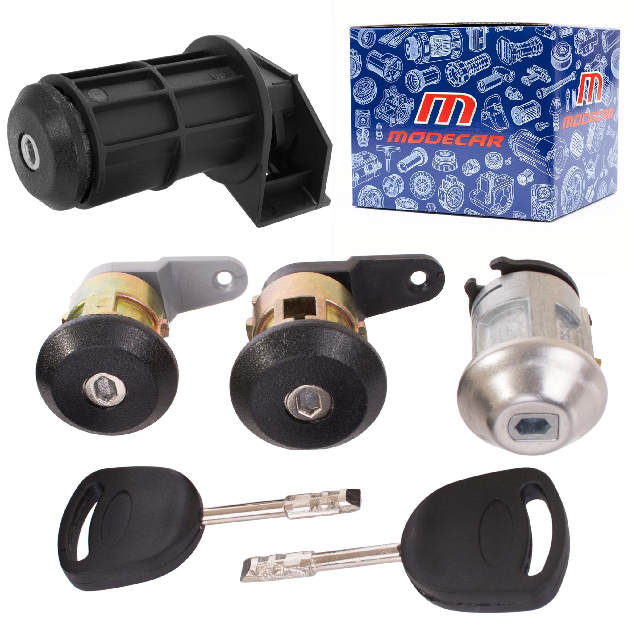 Zündschalter Für Ford Escort + 2 Schlosseinsätze + Kofferraumschloss-set.