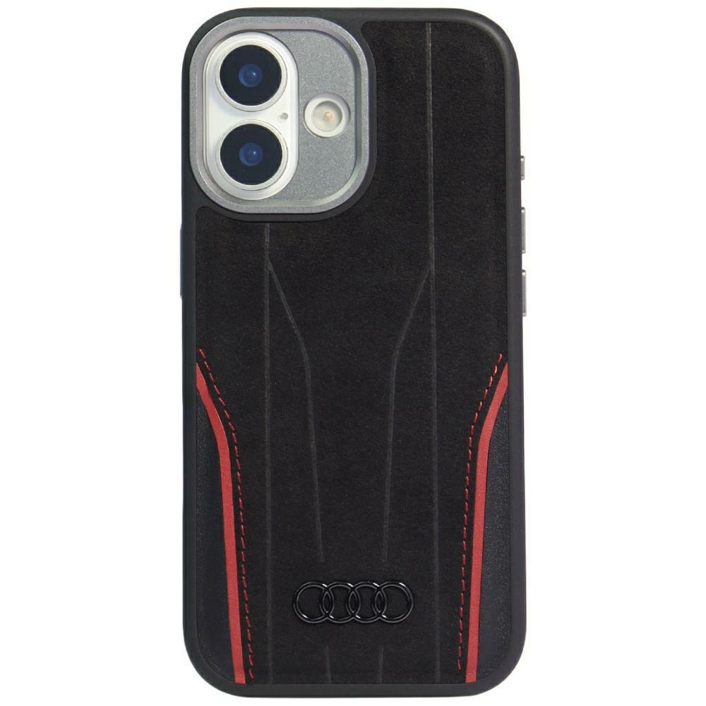Audi R8 Echtleder Magsafe Hülle Für Iphone 17 Schwarz Und Rot