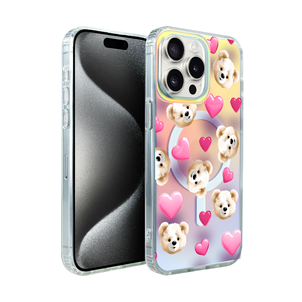 Iphone 15 Pro Max Ibizu California Sunset Hülle Mit Magsafe, Farbwechsel, Liebesmotiven, Teddybär Und Herzen