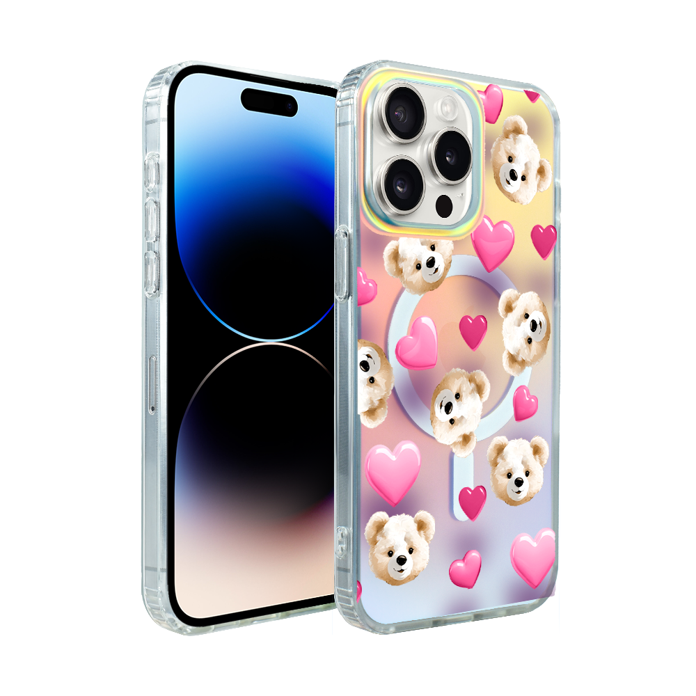 Iphone 14 Pro Max Ibizu California Sunset Hülle Mit Magsafe, Farbwechsel, Liebesmotiven, Teddybär Und Herzen