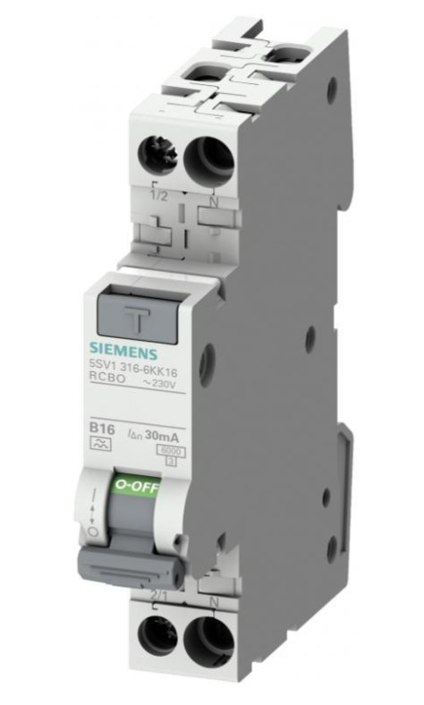 Fehlerstromschutzschalter 2p B 16a 0,03a Typ Ac 6ka 30ma 400v Sentron 5sv1316-0kk16