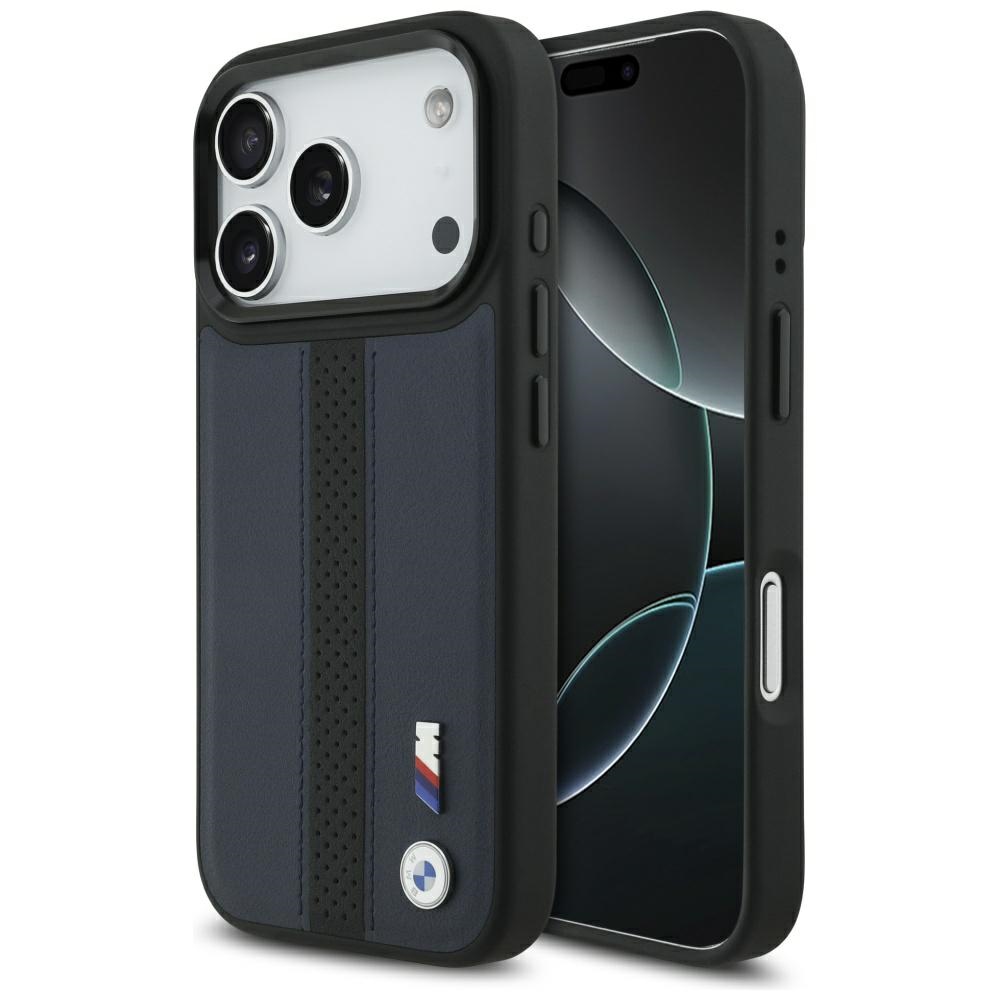 Bmw M Magsafe Hülle Mit Perforiertem Streifenlogo Für Iphone 17 Pro, Marineblau