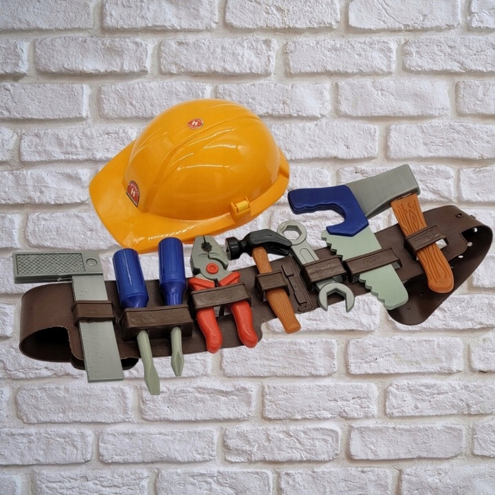Bauarbeitergürtel Mit Helm - Werkzeugset 75 Cm