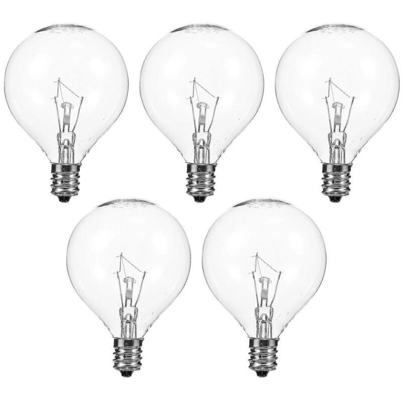 Set Mit 5 E12 Duftdiffusorlampen Für Duftwachs, 25w Dimmbare Klare Kugelbirne.