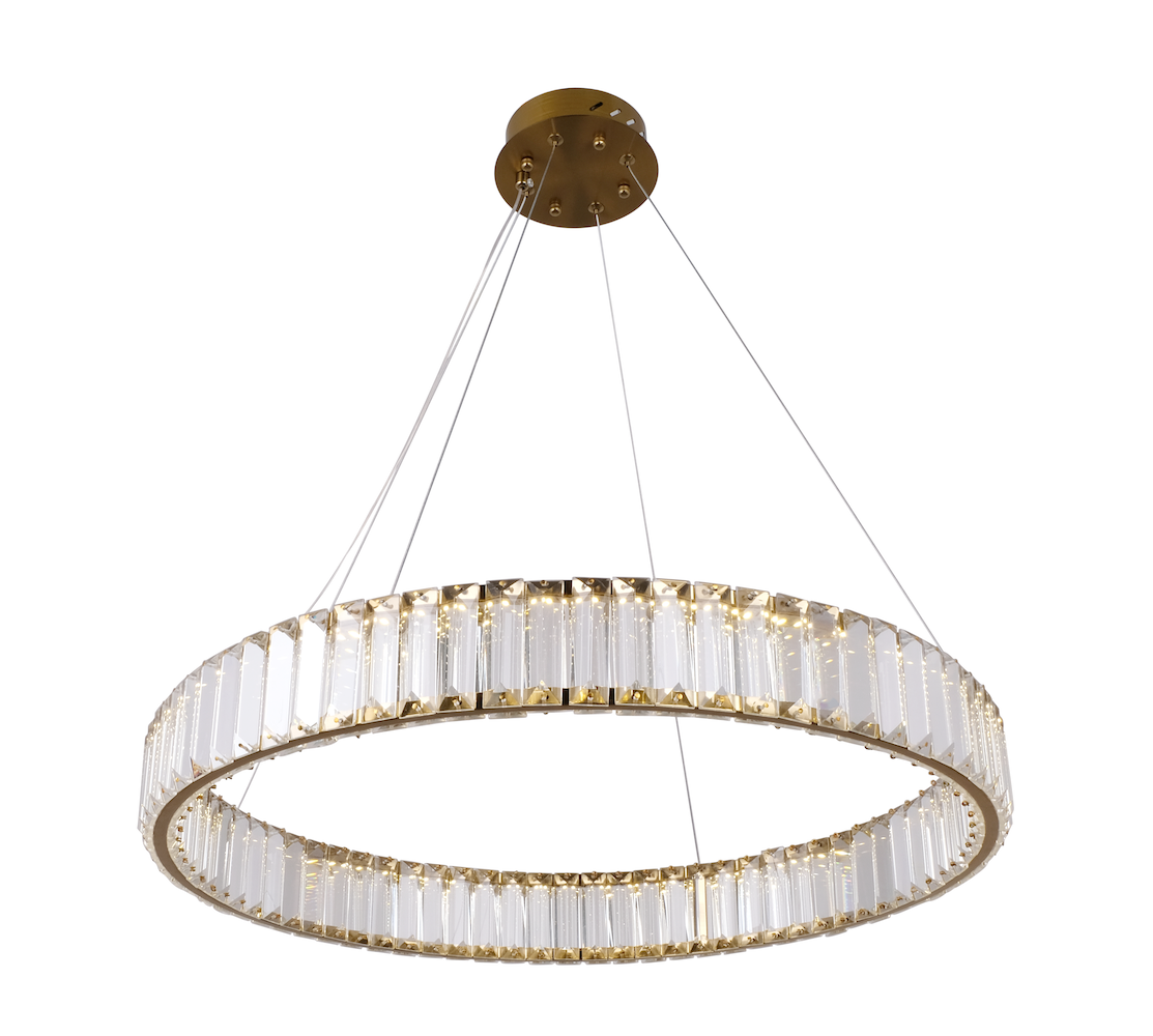 Bohemia Brass 60 Al - Led-kristall-kronleuchterring 60 Cm Messing Gold