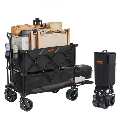 Bollerwagen 1320 X 565 X 1065 Mm Kinderwagen Aus 600d Oxford-stoff Mit Pvc-beschichtung Strandwagen Wasserdicht, Uv-beständig Max. 204 Kg Tragfähigkeit Transportkarre Gerätewagen Handwagen