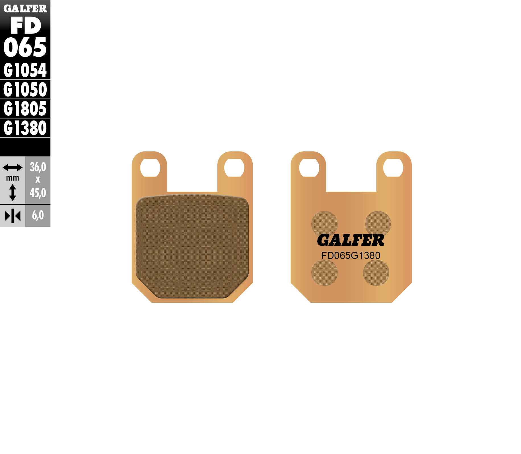 Galfer Bremsbeläge Kh115 Sintermetall (gold) Scooter