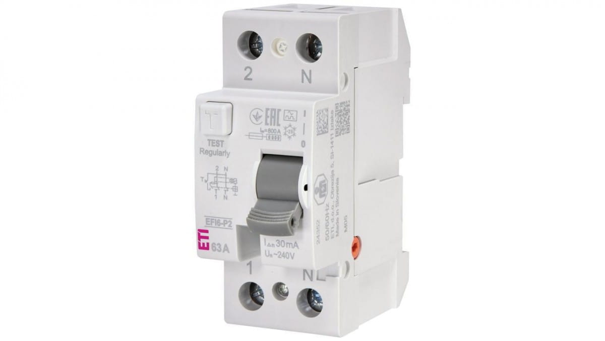 2p 63a 0,03a Fehlerstromschutzschalter Typ A 6ka Efi6-p2 A 63/0,03 002061263