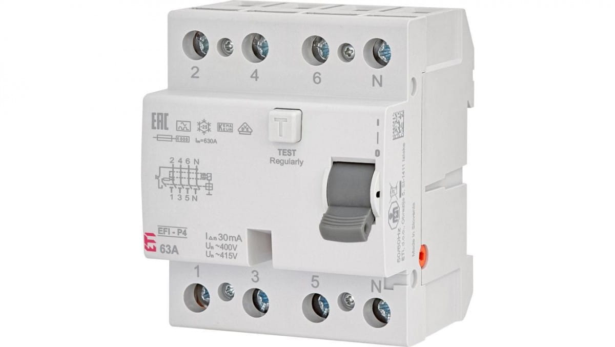 4p 63a 0,03a Fehlerstromschutzschalter Typ A 6ka Efi6-p4 A 63/0,03 002061663