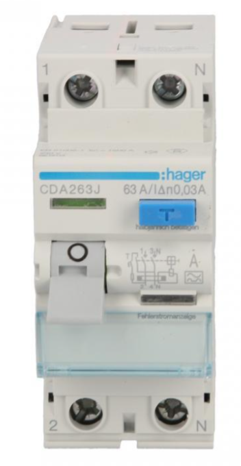 2p 63a 0,03a Fehlerstromschutzschalter Typ A Cda263j