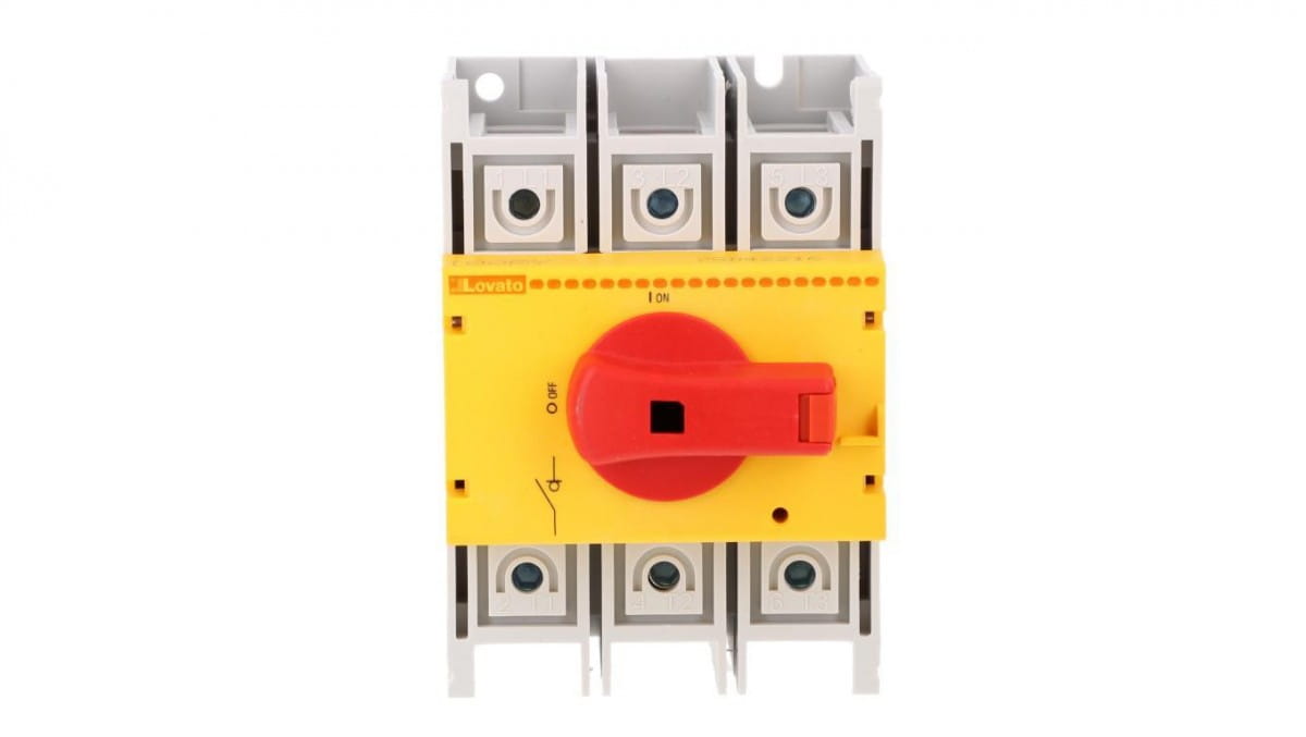 3-poliger 100-a-lasttrennschalter, Gelb/roter Drehknopf, Ga100ary
