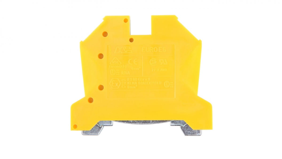 Schutzschienenverbinder 6mm2 Grün-gelb Euro 43450e