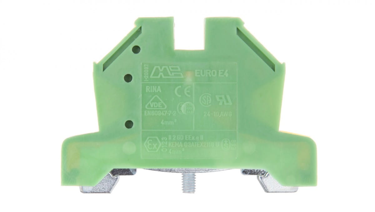 Schutzschienenverbinder 4mm2 Grün-gelb 2,5/4 43454