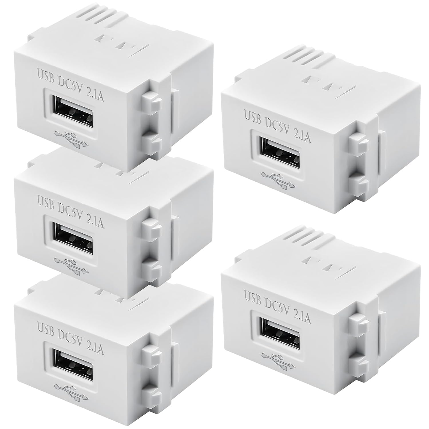 Lot De 5 Modules D'Alimentation Usb, Transformateur 220v Vers 5v, Module Adaptateur De Charge Usb 2,1a Pour Smartphones, Téléphones Portables Et Périphériques Usb, Adaptateur De Commutation Pour Carte