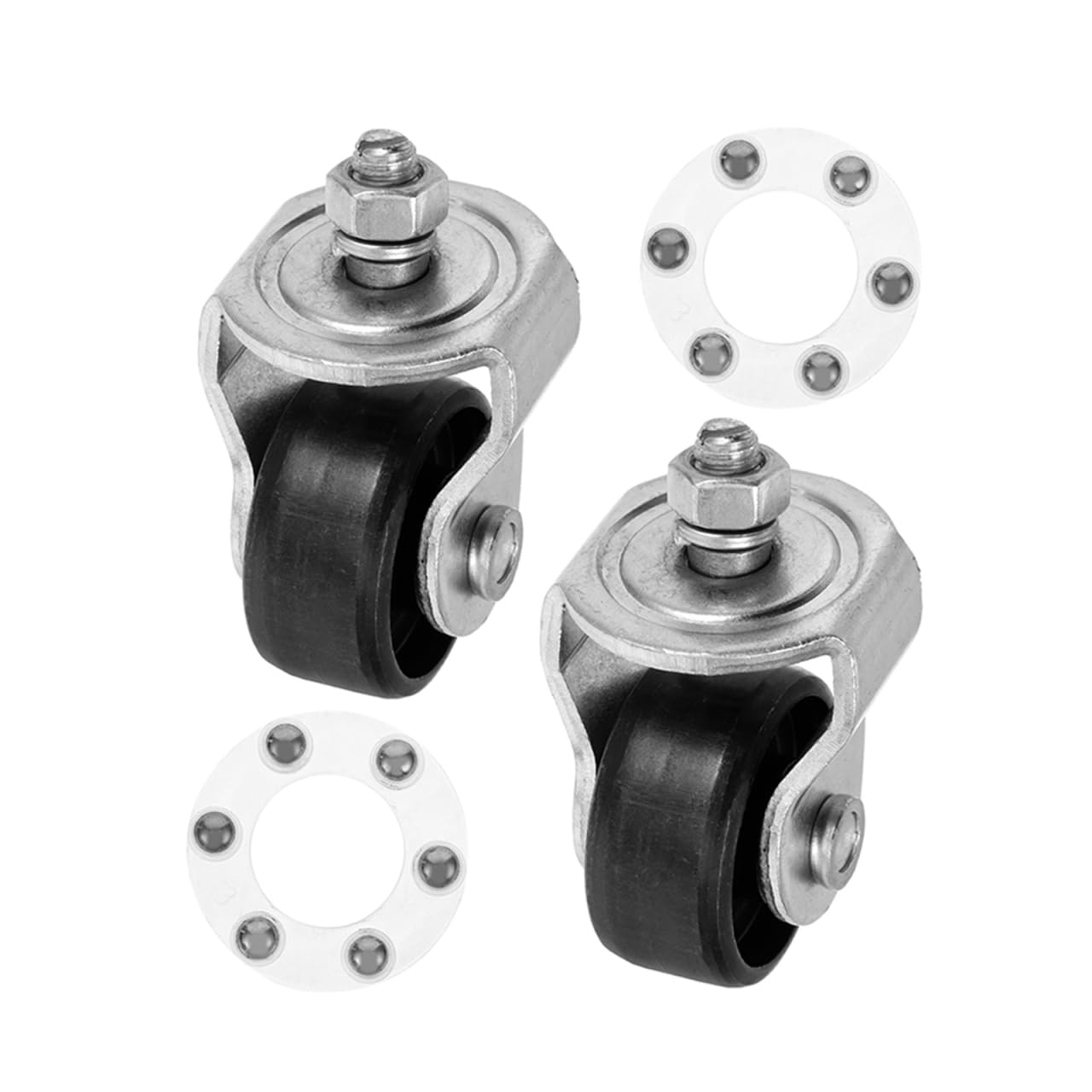 Trolley Jack Steering Wheels, Pack Of 2 Replacement Wheels For 2 Tonne Jack Metal Castors For Hydraulic Easy To Assemble For Garage And Workshop