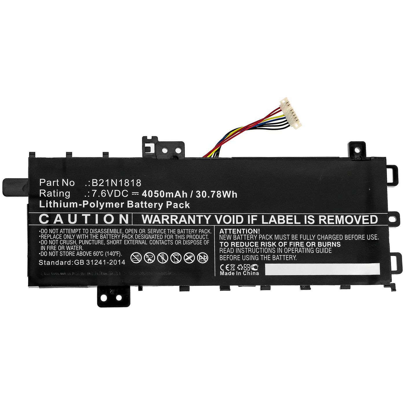 Coreparts Laptop-akku Für Asus 31,54 Wh Li-polymer 7,6 V 4150 Mah, Mbxas-ba0286