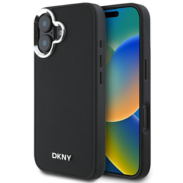 Dkny Dkhmp16spscmclk Iphone 16 6,1" Schwarze Hartschalen-schutzhülle Mit Schlichtem Silbernen Logo Und Magsafe-funktion