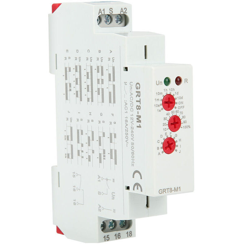 Grt8-m1 Multifunktions-zeitrelais, Din-schienenmontage, Ac/dc 12v-240v