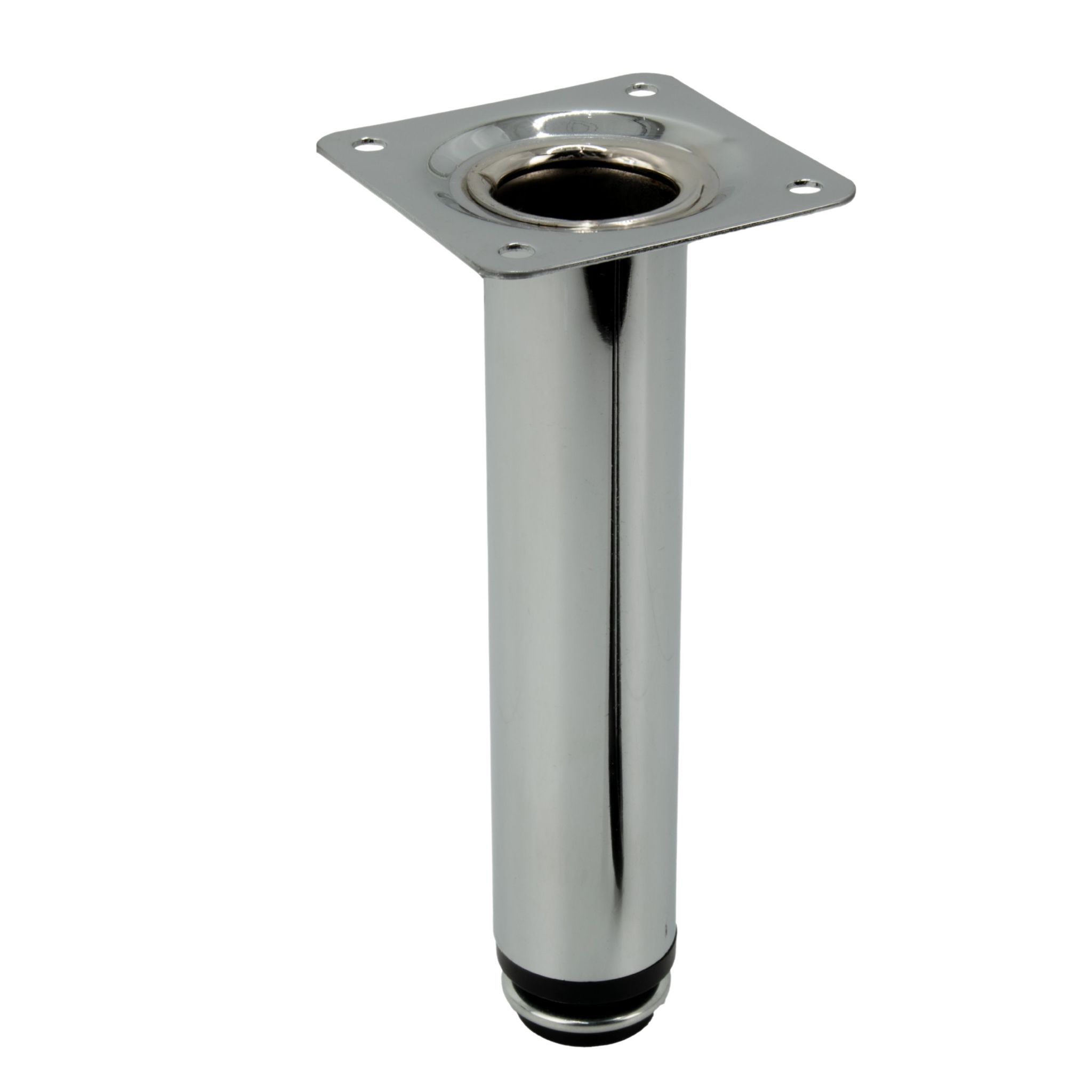 Möbelbein, Gerade, Silberfarben, Höhe 15 Cm, Höhenverstellbar