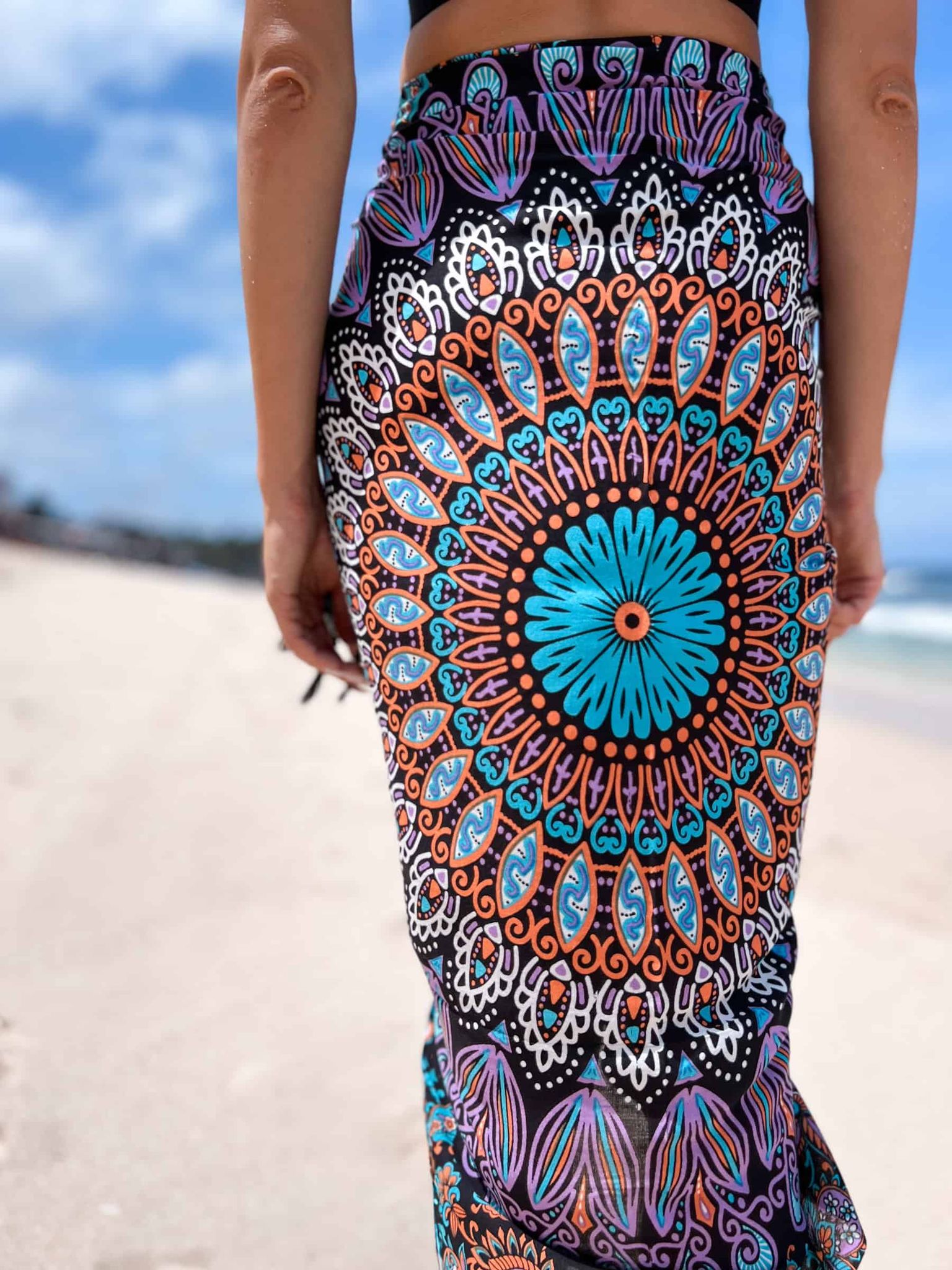 Strand-pareo Mandala-schal Lila
