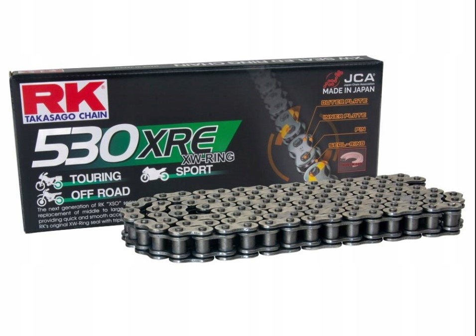 Rk Antriebskette 530xre-118 (xw-ring) Mit Stollen (clf), Standardfarbe Inklusive (tragfähigkeit: Bis Zu 1400 Ccm) (44 Kn)