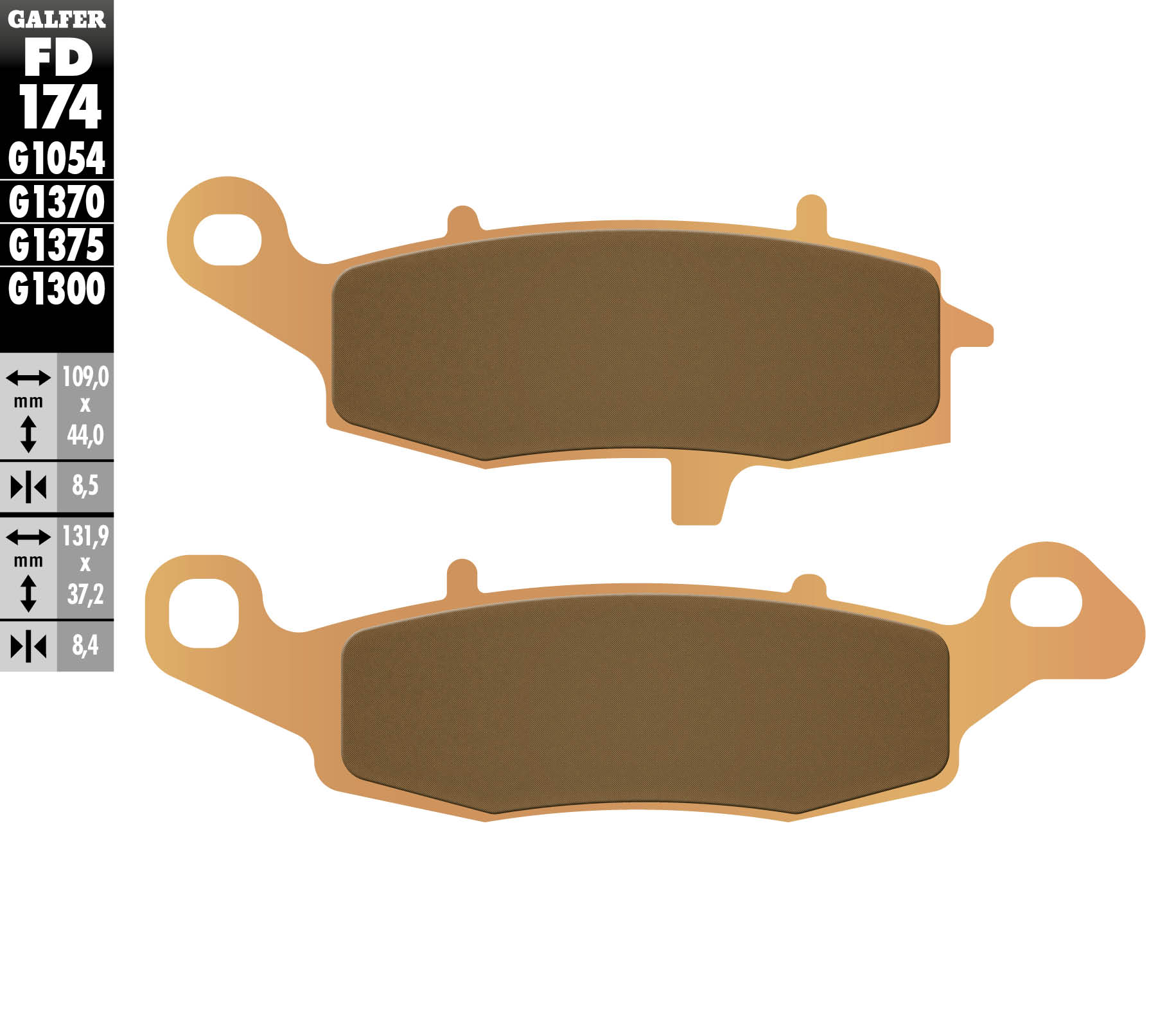 Galfer Bremsbeläge Kh229 Sintermetall (gold) Sport