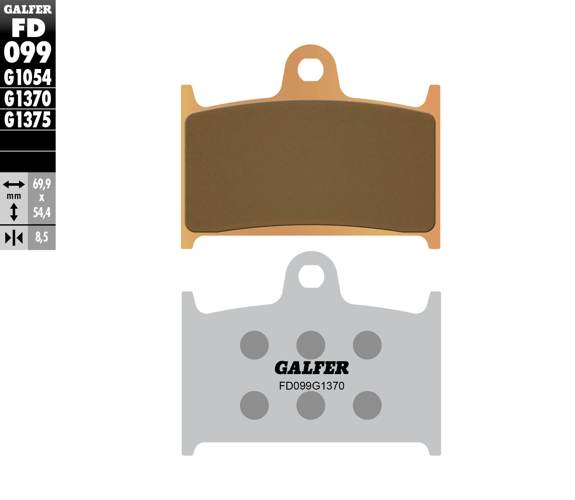 Galfer Bremsbeläge Kh145 / Kh236 Sintermetall (gold) Sport