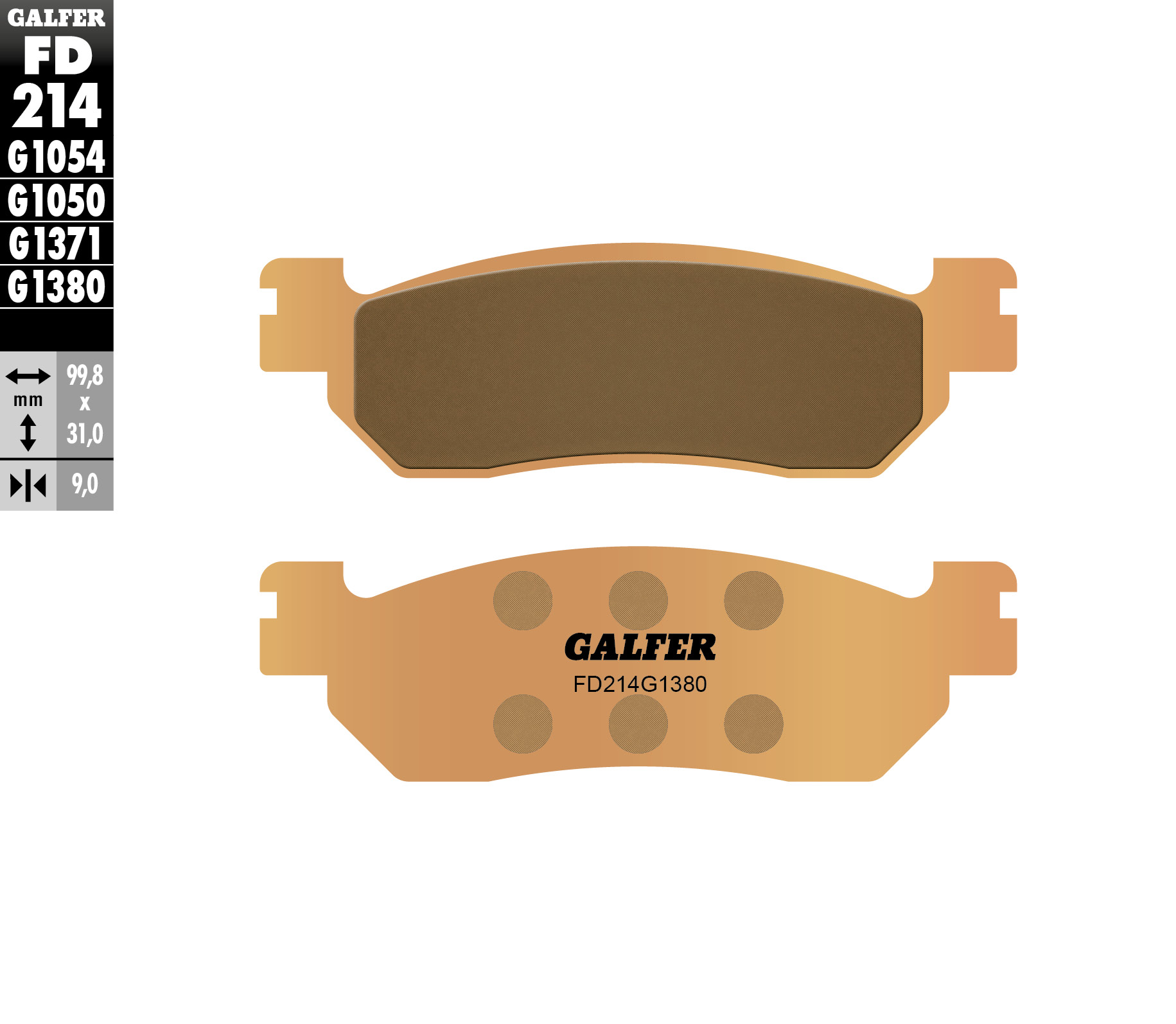 Galfer Bremsbeläge Kh275 Sintermetall (gold) Scooter