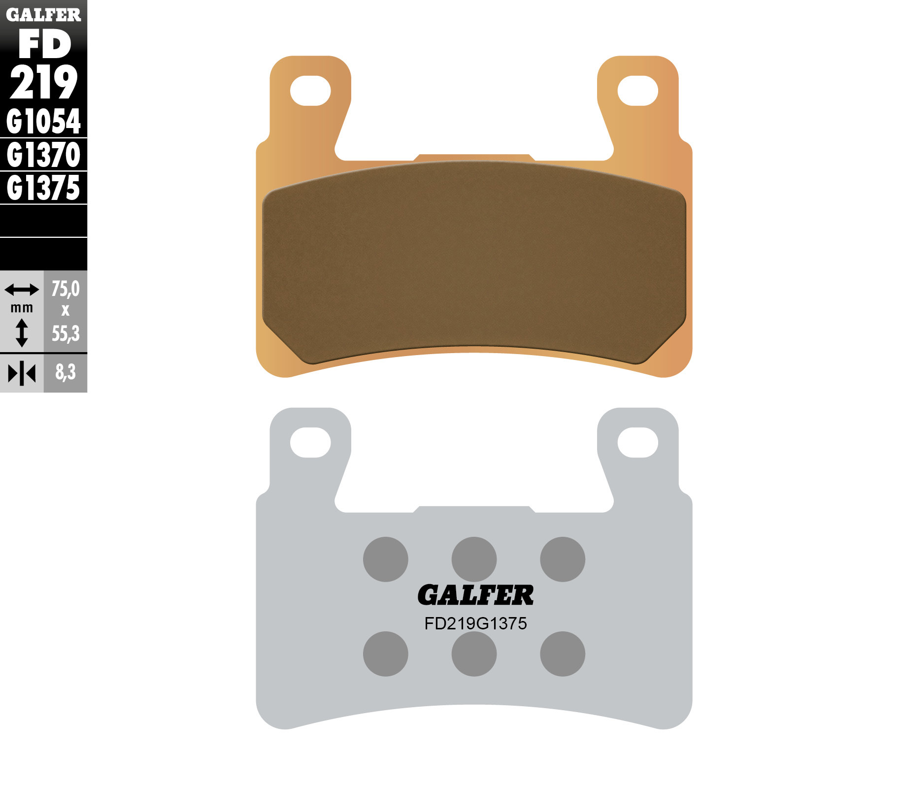 Galfer Bremsbeläge Kh265 / Kh296 Sintermetall (gold) Sport