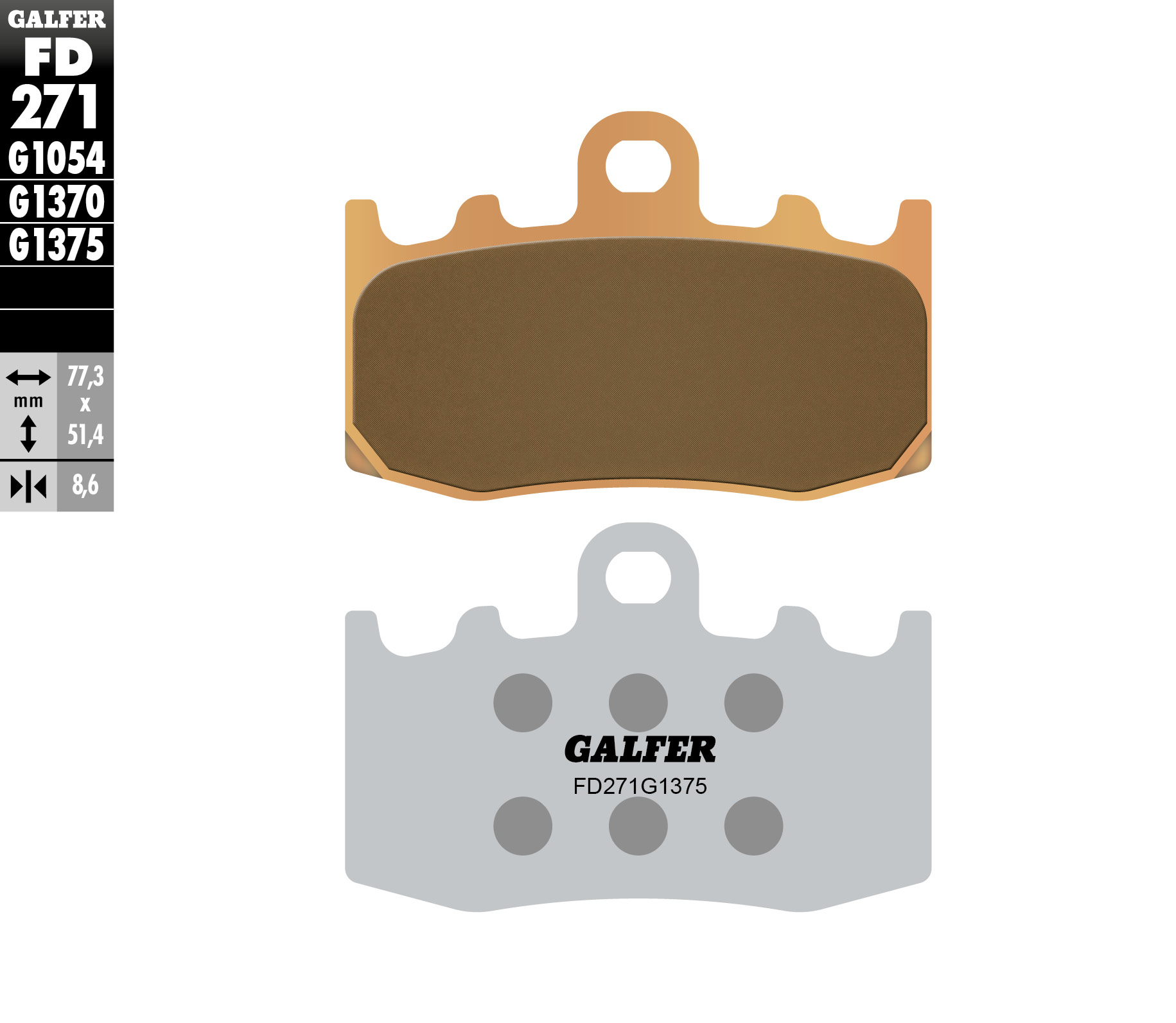 Galfer Bremsbeläge Kh335 Sintermetall (gold) Sport