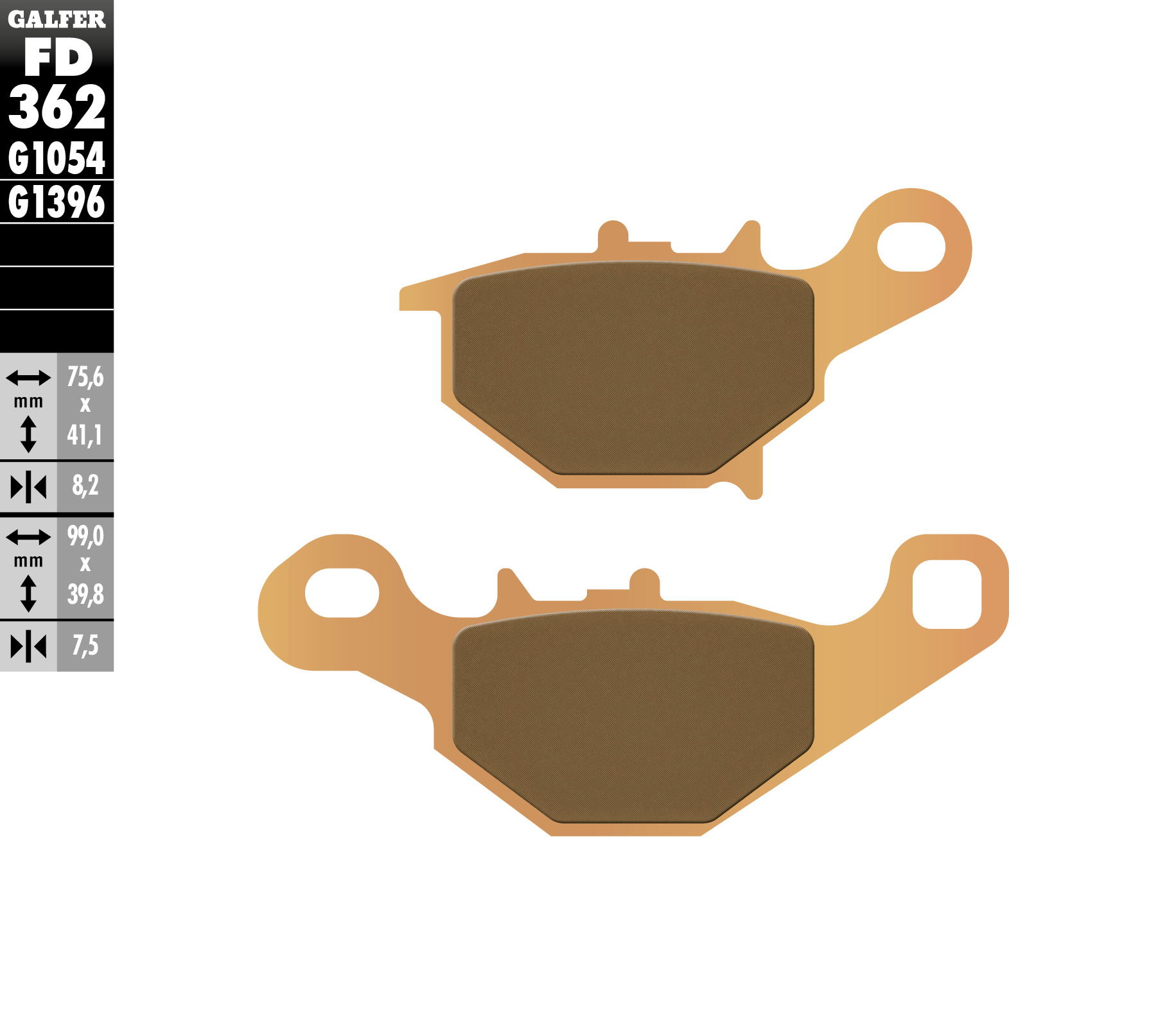 Galfer Bremsbeläge Kh401 Sintermetall (gold) Offroad Suzuki Rm 85 '05-'23