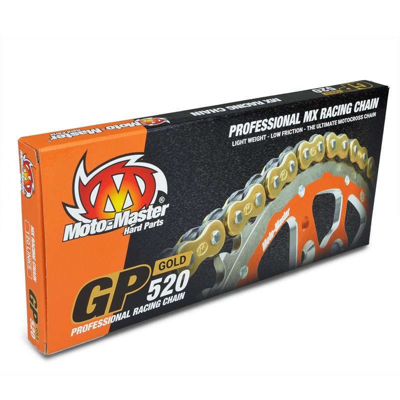 Moto-master Antriebskette Gp-520g Mx Professionelle Motocross-rennkette Ohne O-ringe, Goldfarbe (120 Glieder, Inklusive Klammern)