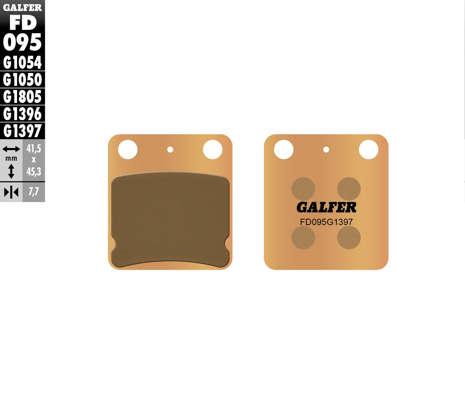 Galfer Bremsbeläge Kh054 Sintermetall (gold) Atv