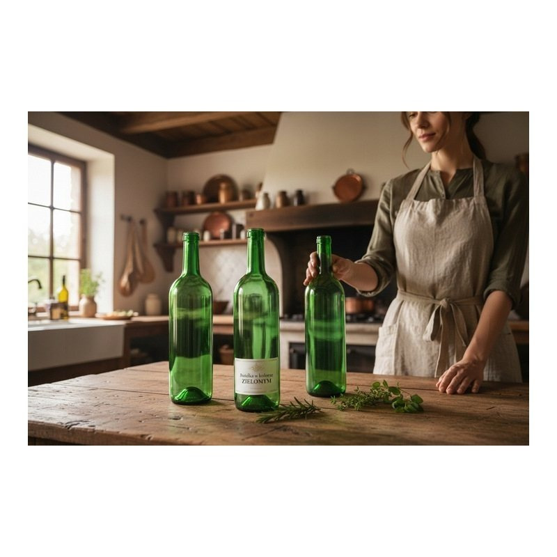 10 Weinflaschen À 0,75 L + Korken 750 Ml Grün