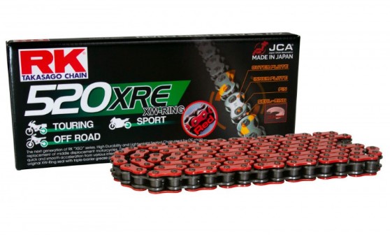 Rk Antriebskette Rr520xre-120 (xw-ring) Mit Anstoß (clf) Inklusive, Farbe Rot (kapazität: Bis Zu 800 Ccm) (36,5 Kn)
