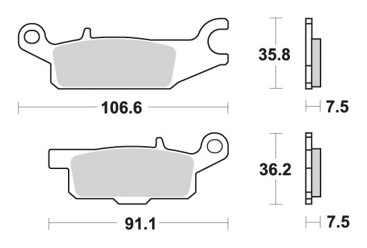 Sbs Bremsbeläge Kh443 Offroad Sinter Für Yamaha Yfm 550 Grizzly (2009–2016) Und Yfm 700 Grizzly (2007–2017, 2009–2014), Farbe: Gold
