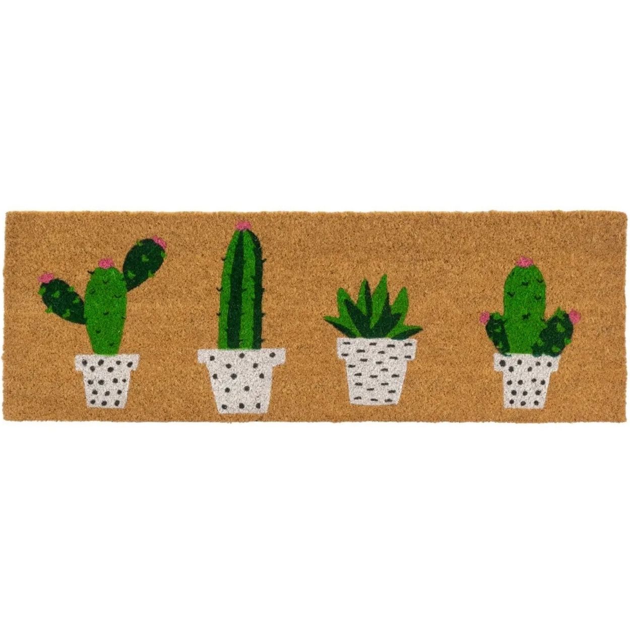 Kokosnuss-fußmatte 75x25 Cm, Kakteen Im Topf
