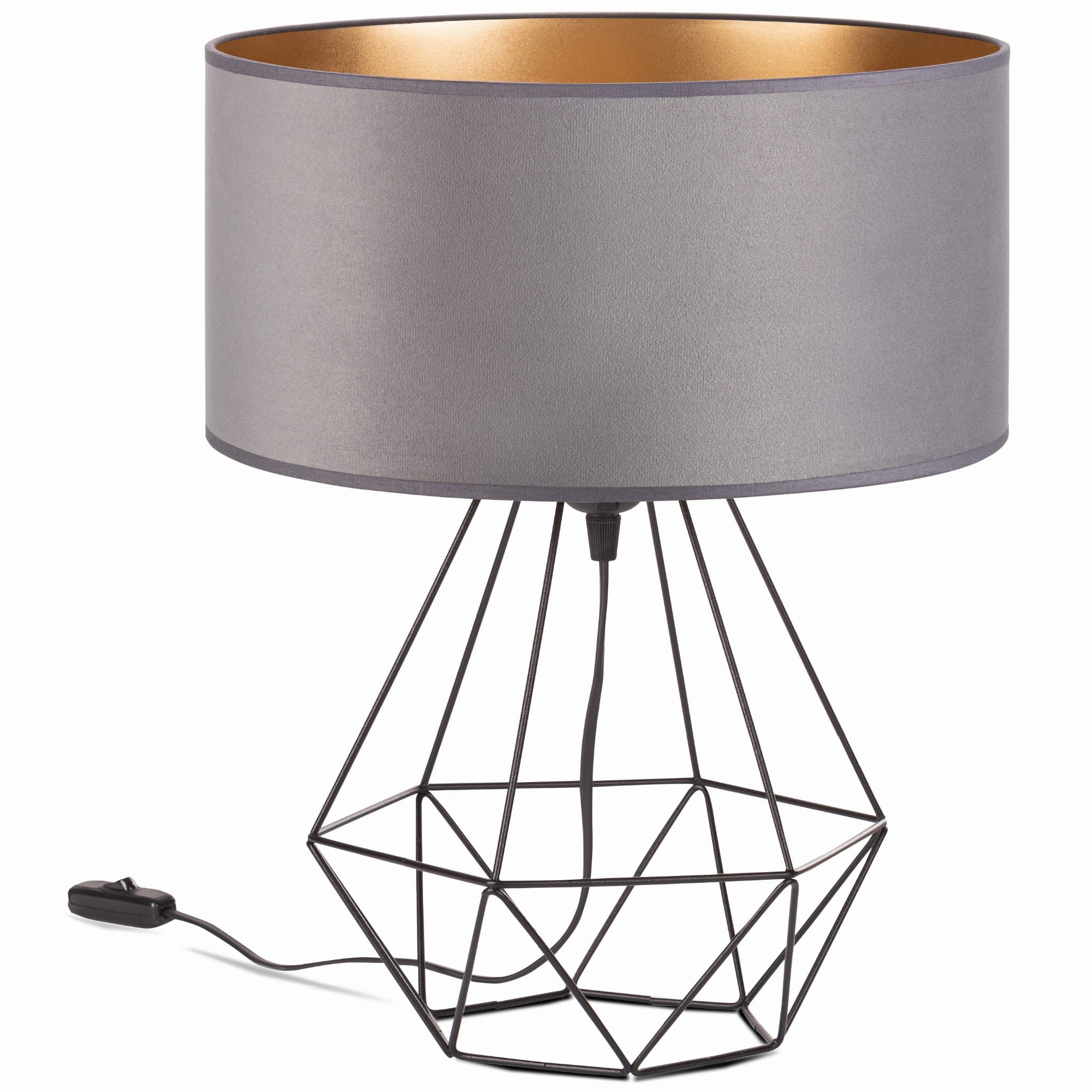 Tornado Adb Lampe, Grau-goldener Samt