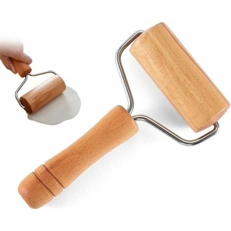 T-förmiges Nudelholz - Buchenholz - Geeignet Für Nudelhölzer, Die Zum Ausrollen Von Kuchen, Gebäck, Pizza Und Fondantkeksen Verwendet Werden (19 X 11 Cm)—2-2：fortelix H
