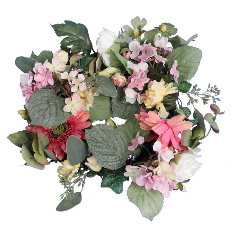 Romantischer Kranz Mit Hortensien Und Gerbera, Durchmesser 28 Cm