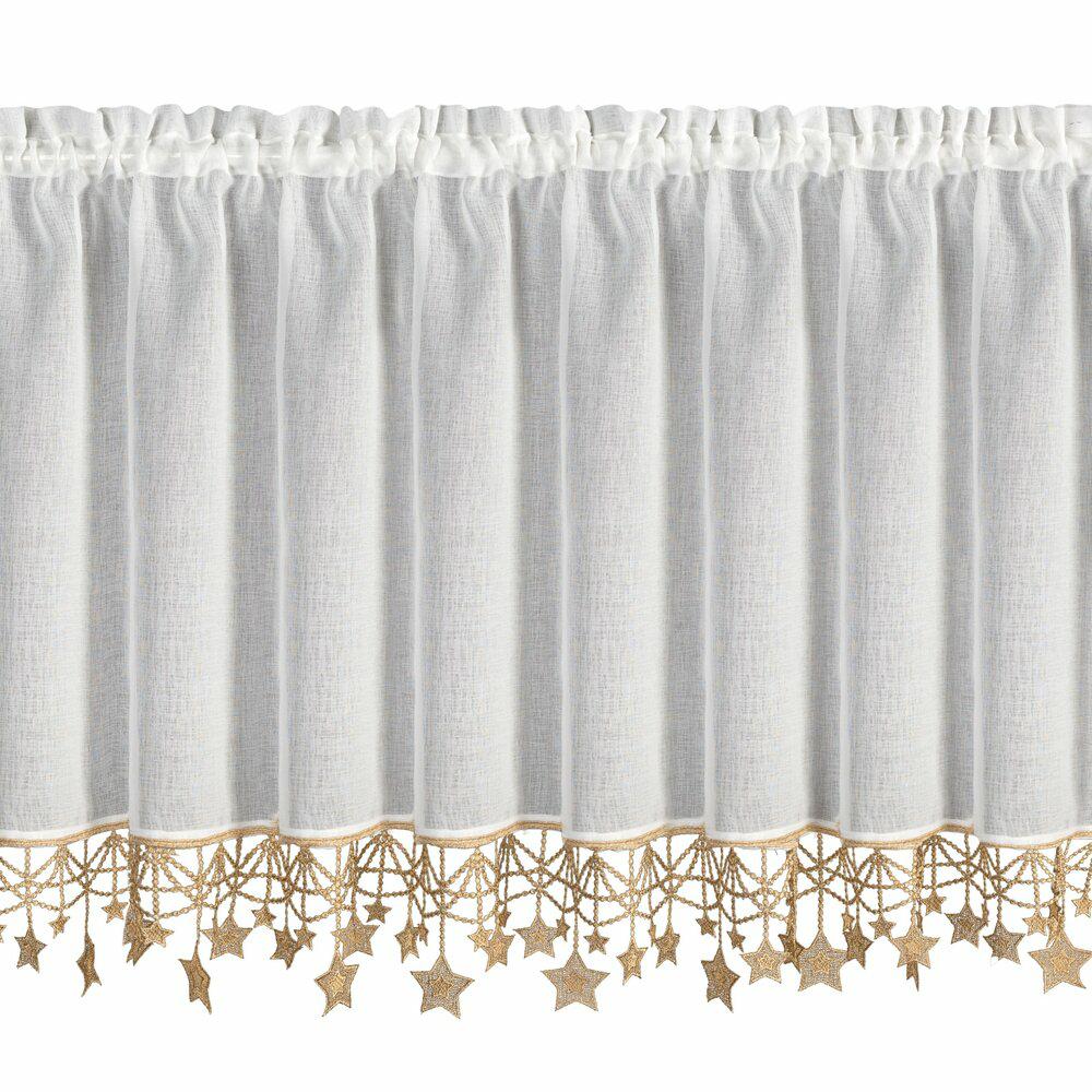 Weihnachtskranz 60x150 Cm Weiß Mit Goldenen Sternen